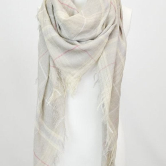 Gray Mix Plaid Lightweight City Scarf - Picture 2 of 2